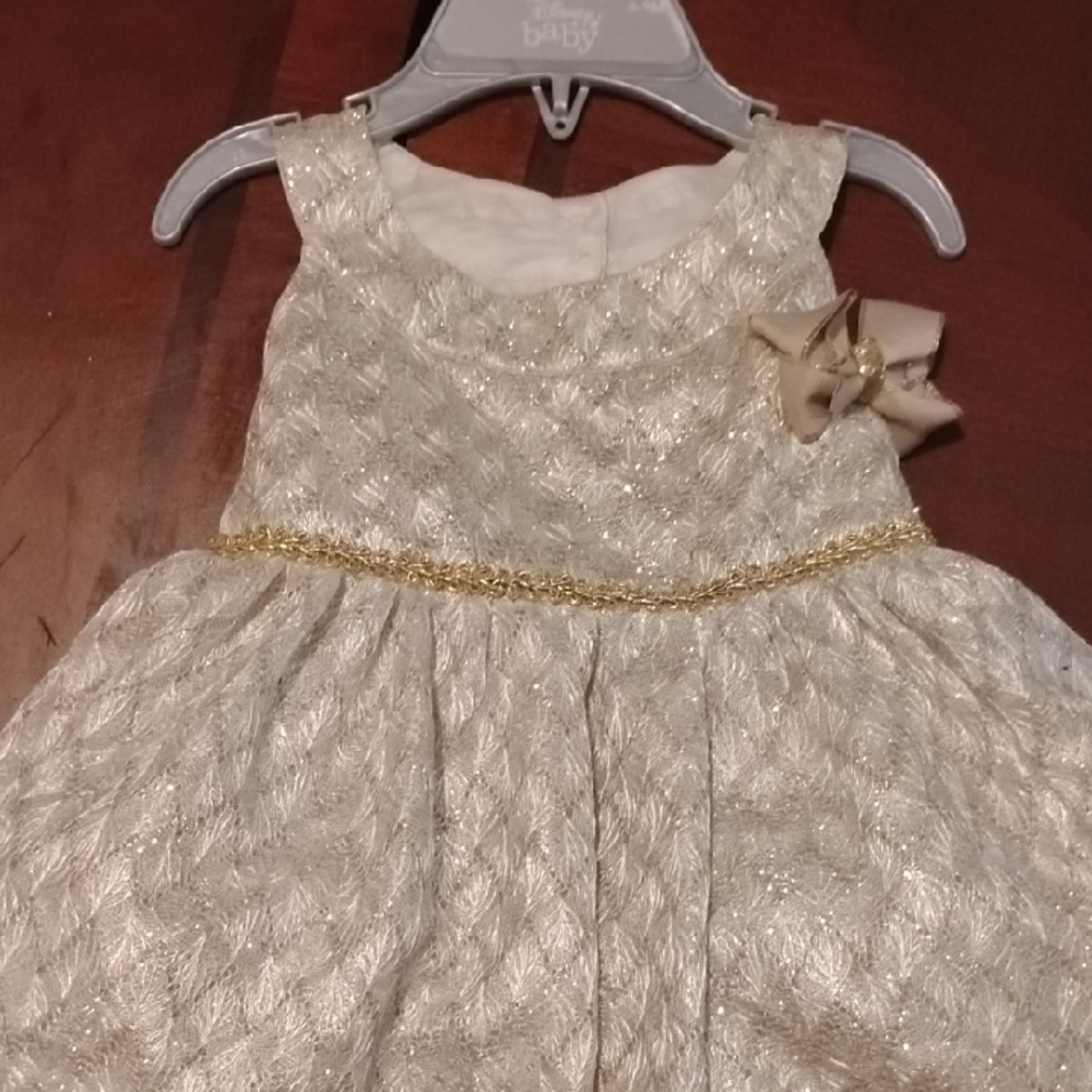 Elegant Cream Dress with Gold Accents